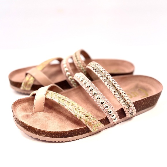 Sam Edelman Sandals Size 9, Tan, Gold Accents - Picture 1 of 5